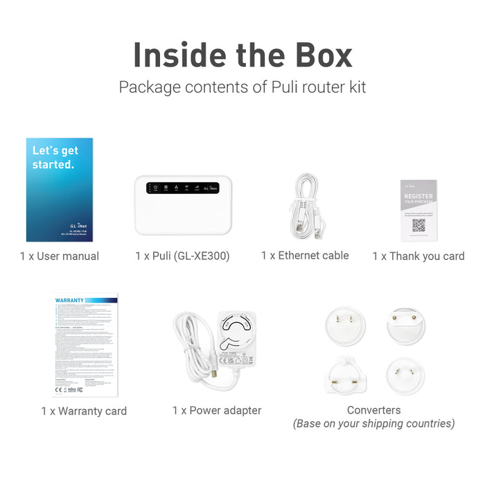 Puli (GL-XE300) 4G LTE Wireless Security Gateway with EC25-AF Module