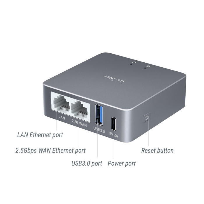 Brume 2 (GL-MT2500A) VPN Security Gateway with US plug | Aluminium Alloy