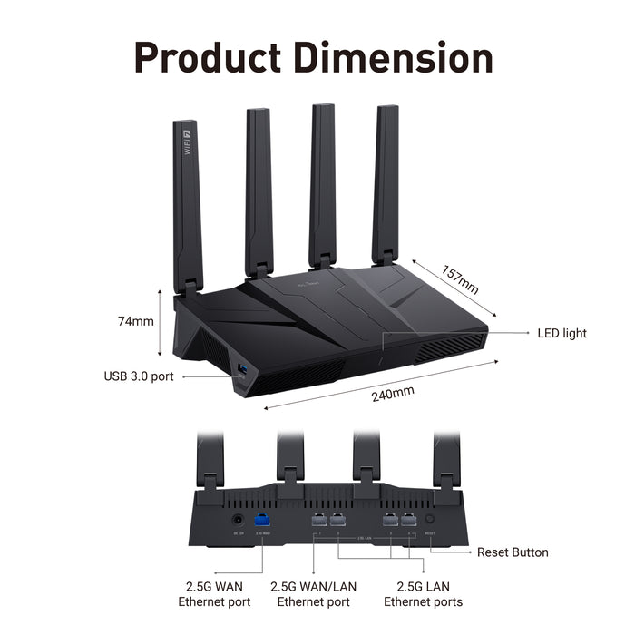 Flint 3 （GL-BE9300）Tri-band Wi-Fi 7 Home Router