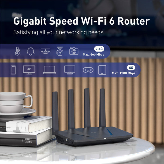 Flint (GL-AX1800) Wi-Fi 6 Home Secure Router with US plug